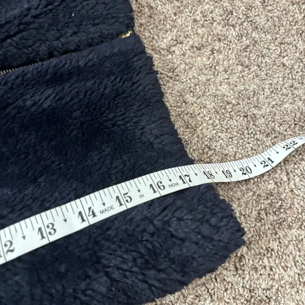 J Crew Crewcuts Unisex Navy Collared Sherpa Fleece Bomber Jacket Kids Sz 8